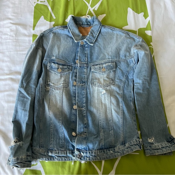 JACK AND JONES Denim Blue Button Down Jean Jacket - Picture 1 of 13